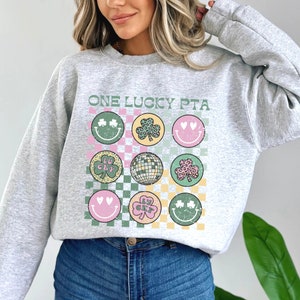 One Lucky PTA Distressed Crewneck Sweatshirt | Physical Therapy Assistant Shirt | PT St Patrick&#39;s Day | PTA Gift