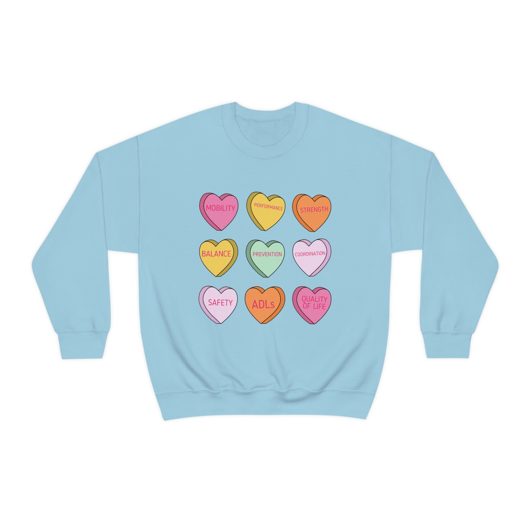 Candy Hearts PT Scope Crewneck Sweatshirt | Physical Therapy Candy Hearts PT Scope Crewneck Sweatshirt | Physical Therapy