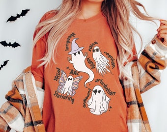 Ghost Friends Speech Scope Comfort Colors T-Shirt | SLP Shirt | Halloween Speech Shirt | SLP Halloween Shirt | Speech Therapist | Fall Shirt