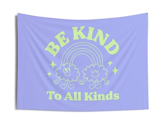Be Kind to All Kinds Wall Tapestry | Therapy Classroom Tapestry | Classroom Therapy Room Decor Hanging Print | Classroom Accessories