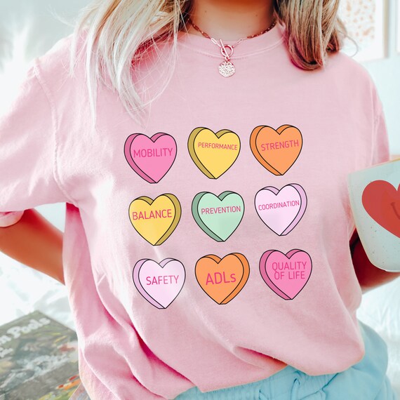 PT Scope Candy Hearts Comfort Colors T-shirt | Physical Therapy