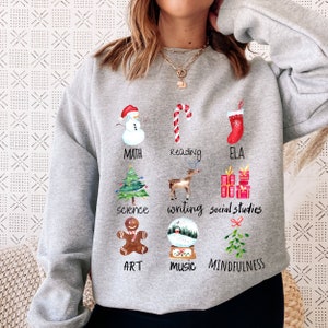 Elementary Teacher Christmas Crewneck Sweatshirt | Elementary School | Teacher Gift | Teacher Shirt | Sweatshirt | Teacher Christmas Shirt