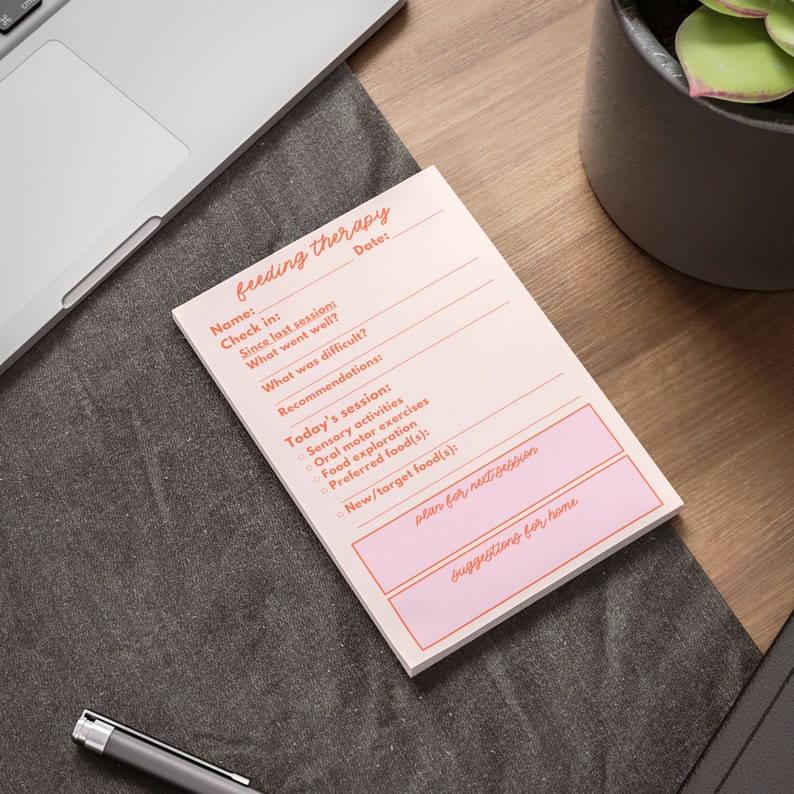 Feeding Therapy Post-it® Note Pads 4 x 6 | Therapy Session Parent Home Note | SLPA SLP Note image 3