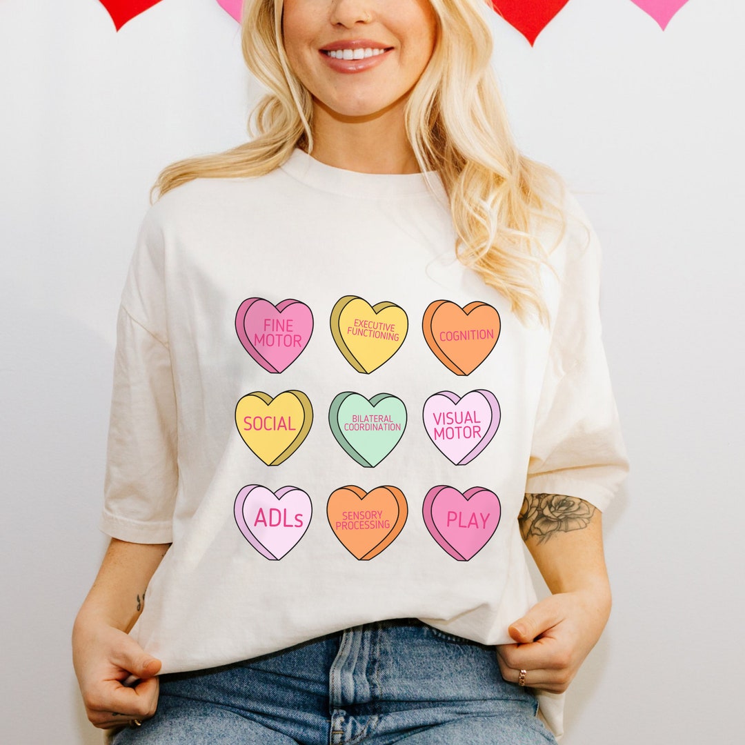 OT Scope Candy Hearts Comfort Colors T-shirt | Occupational