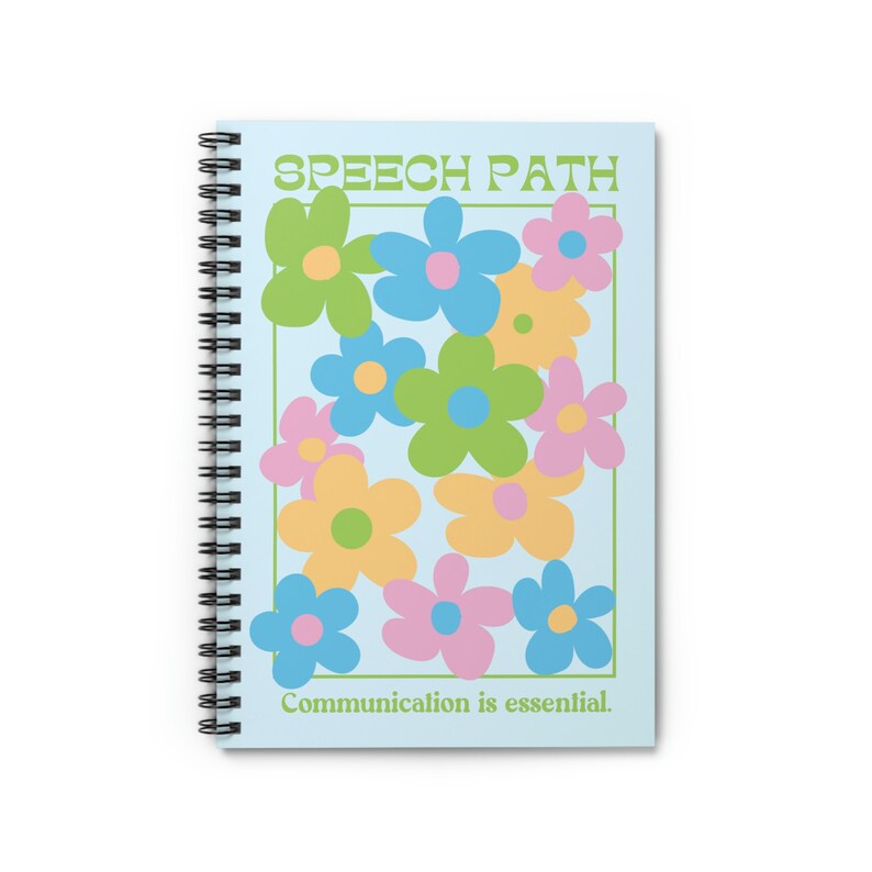 Speech Path Bright Floral Spiral Ruled Line Notebook | Speech Therapy Organization Notebook Spiral Notes | SLP Gift Speech Therapist image 2