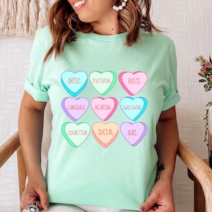 Hearts Speech Scope of Practice Short Sleeve T-Shirt | SLP Tee | Speech Therapy | Valentine&#39;s Day | School SLP Shirt