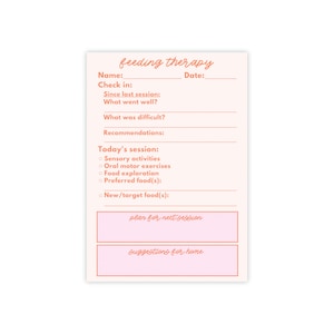 Feeding Therapy Post-it® Note Pads 4 x 6 | Therapy Session Parent Home Note | SLPA SLP Note image 1