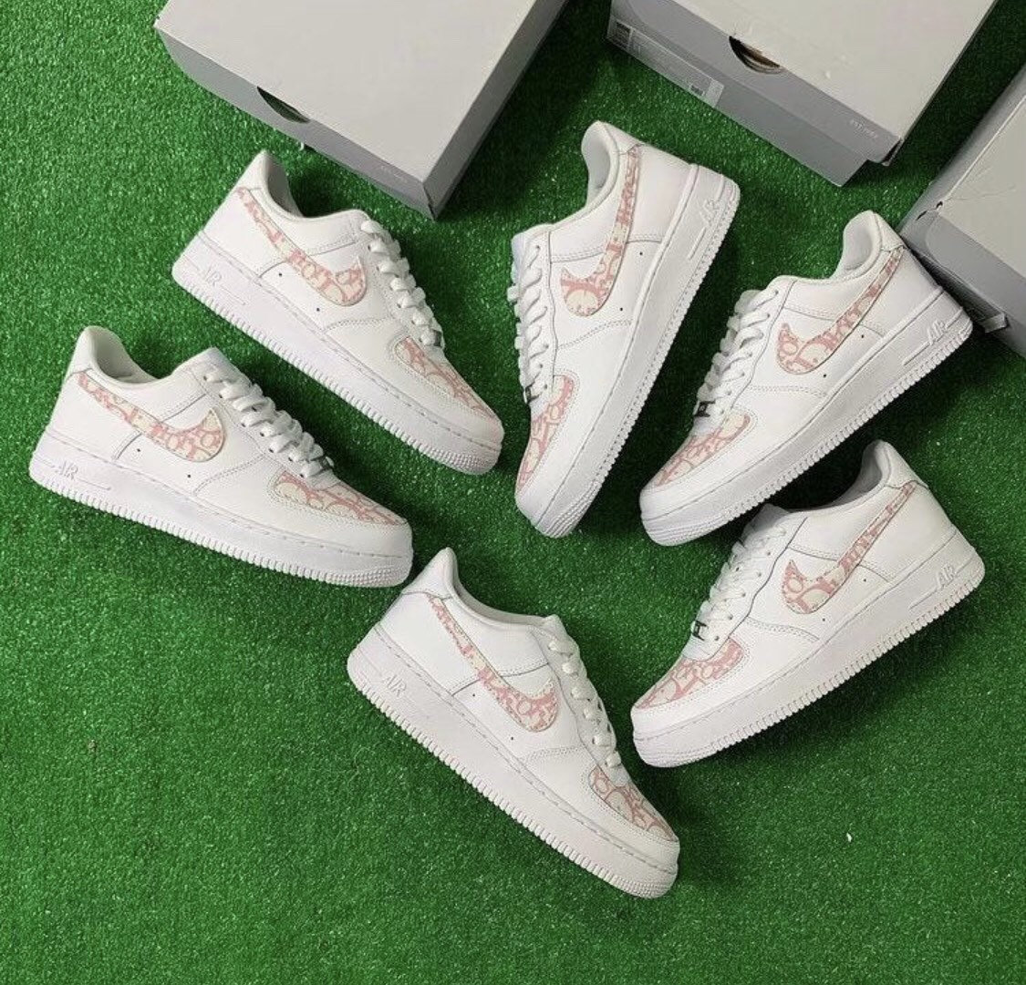 Nike Air Force 1 Designer Inspired Fabric Faux Leather Custom | Etsy