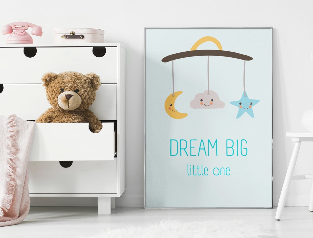 BLUE Nursery Wall Art for Baby Boy Room, Digital Print, Nursery Wall ...