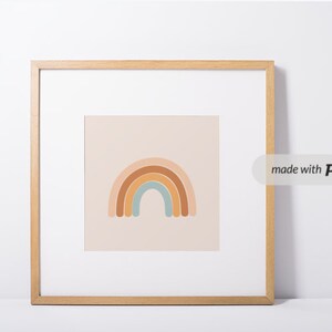 Neutral Rainbow Wall Art, Printable Wall Art for Nursery, Baby Boy Room, Baby Girl Room, Digital Nursery Art, Gender Neutral Print, Boho