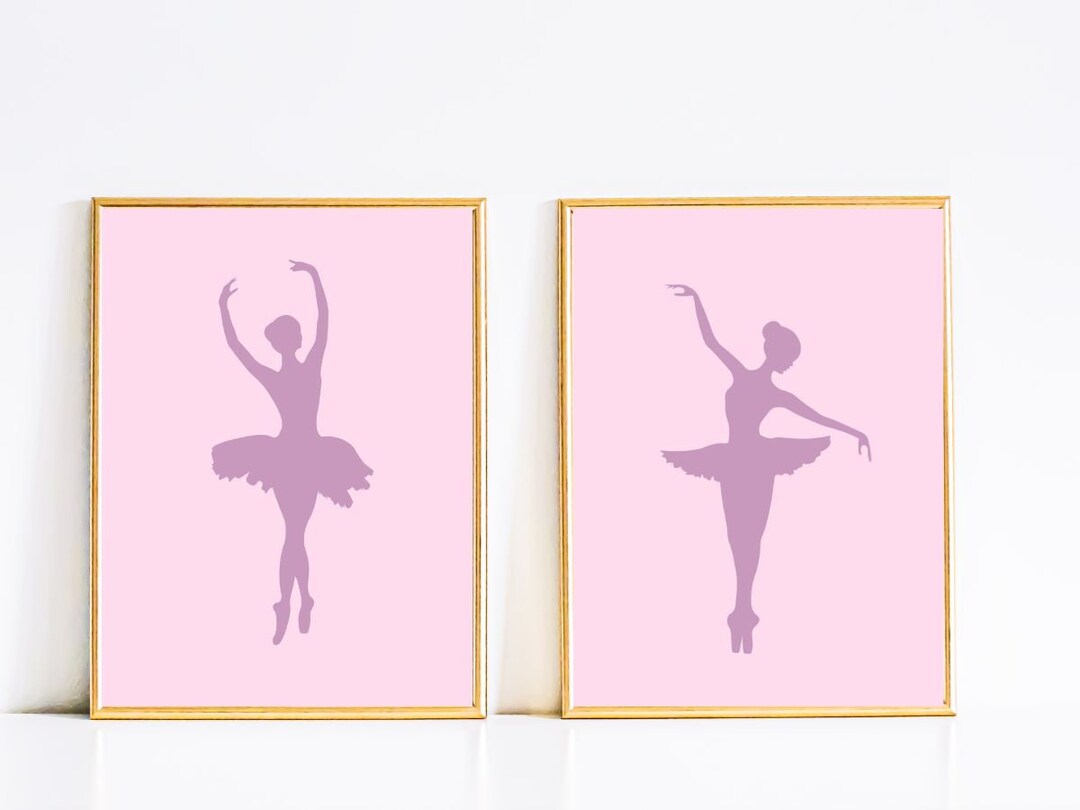Set of 2 Ballerina Wall Art Printables, Ballerina Wall Decor for Child
