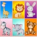 Printable Set of 6 Colorful Safari Animals for Baby Room, Safari ...