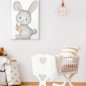 Printable Set of 6 Safari Animals for Baby Room, Neutral Nursery Wall ...