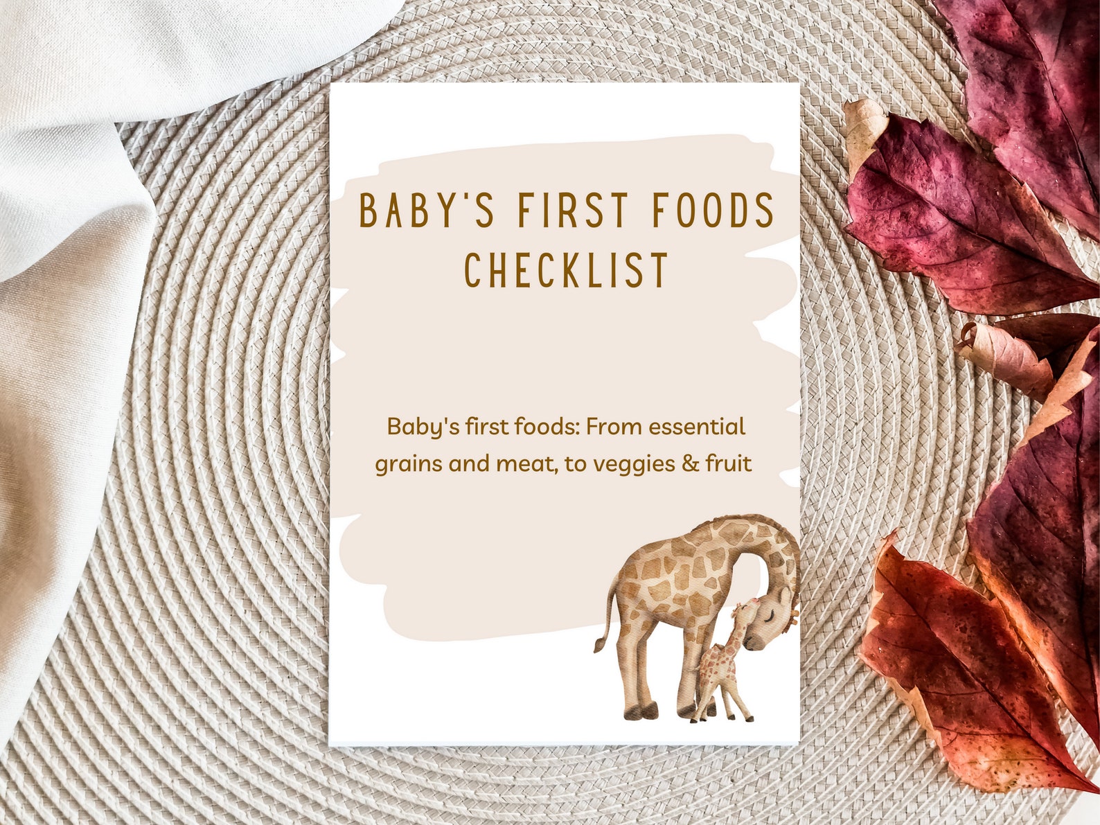 Printable Baby First Foods Checklist, Baby Led Weaning Tracker, Digital ...