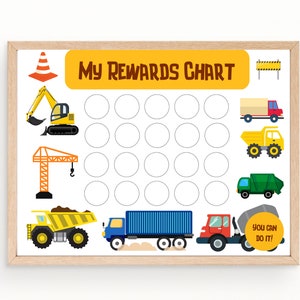 Toddlers Routine Sticker Chart, Kids Habit Reward Tracker, Printable Reward Chart Truck, Behavioural Chart, Kids Potty Chart, Printable