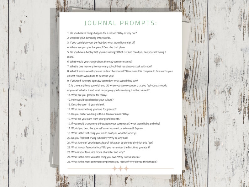 100 Writing Prompts, Deep Thought Prompts for Daily Mindfulness ...