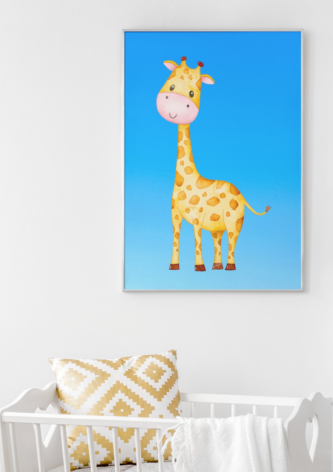 Printable Set of 6 Colorful Safari Animals for Baby Room, Safari