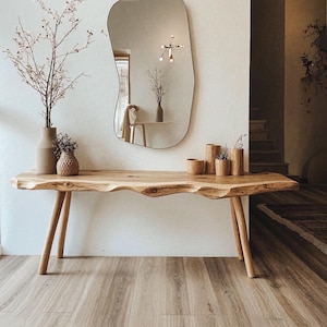 Console Furniture Narrow Entryway Table Live edge table Entry Way Table Farmhouse console table handmade rustic natural wood console table