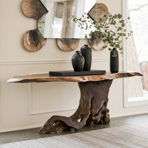Handmade rustic natural wood console table farmhouse console table live edge table Entry Way Table Console Furniture Narrow Entryway Table