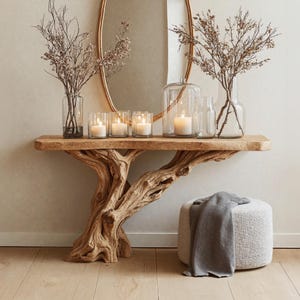 Console Furniture Narrow Entryway Table Live edge table Entry Way Table Farmhouse console table handmade rustic natural wood console table