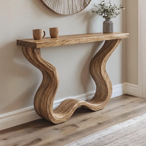 Handmade rustic natural wood console table farmhouse console table live edge table Entry Way Table Console Furniture Narrow Entryway Table