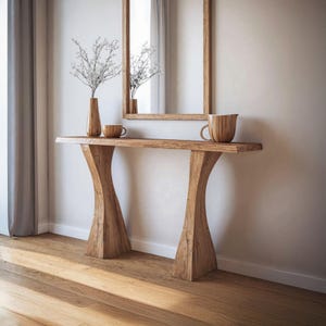 Handmade rustic natural wood console table farmhouse console table live edge table Entry Way Table Console Furniture Narrow Entryway Table