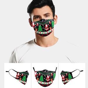 Santa Clause Holiday Father Christmas Tree Face Mask Including filter