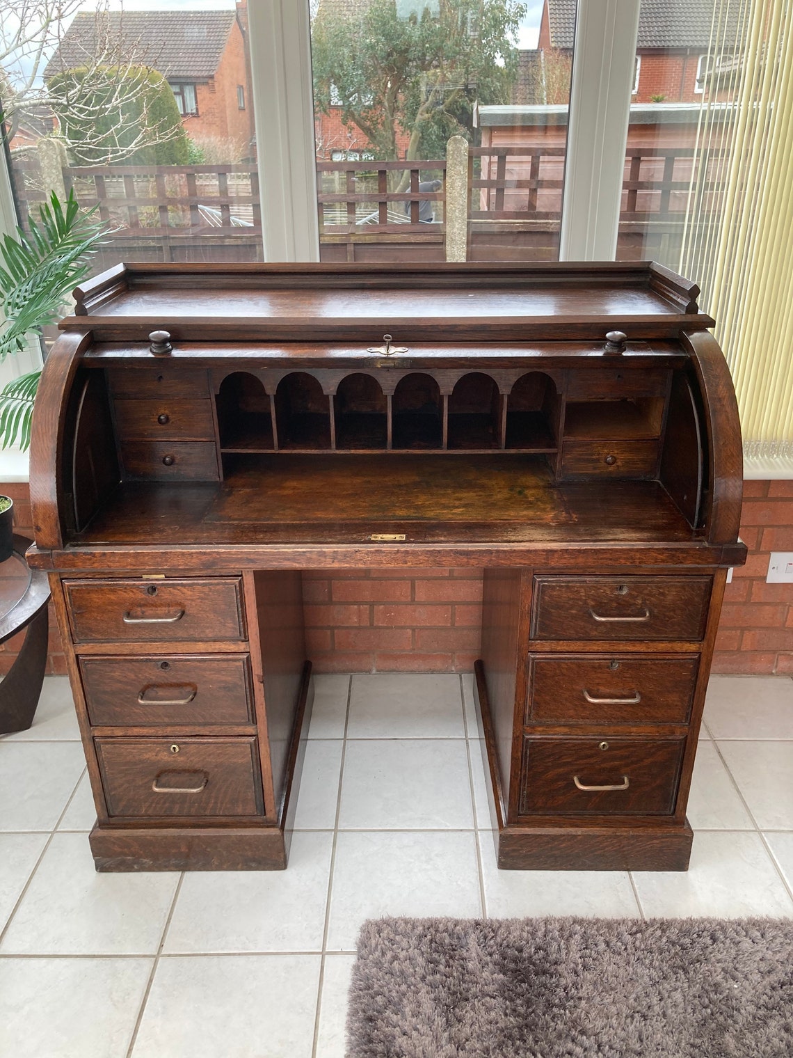 Angus & Co Cylinder Roll Top Bankers Desk Etsy