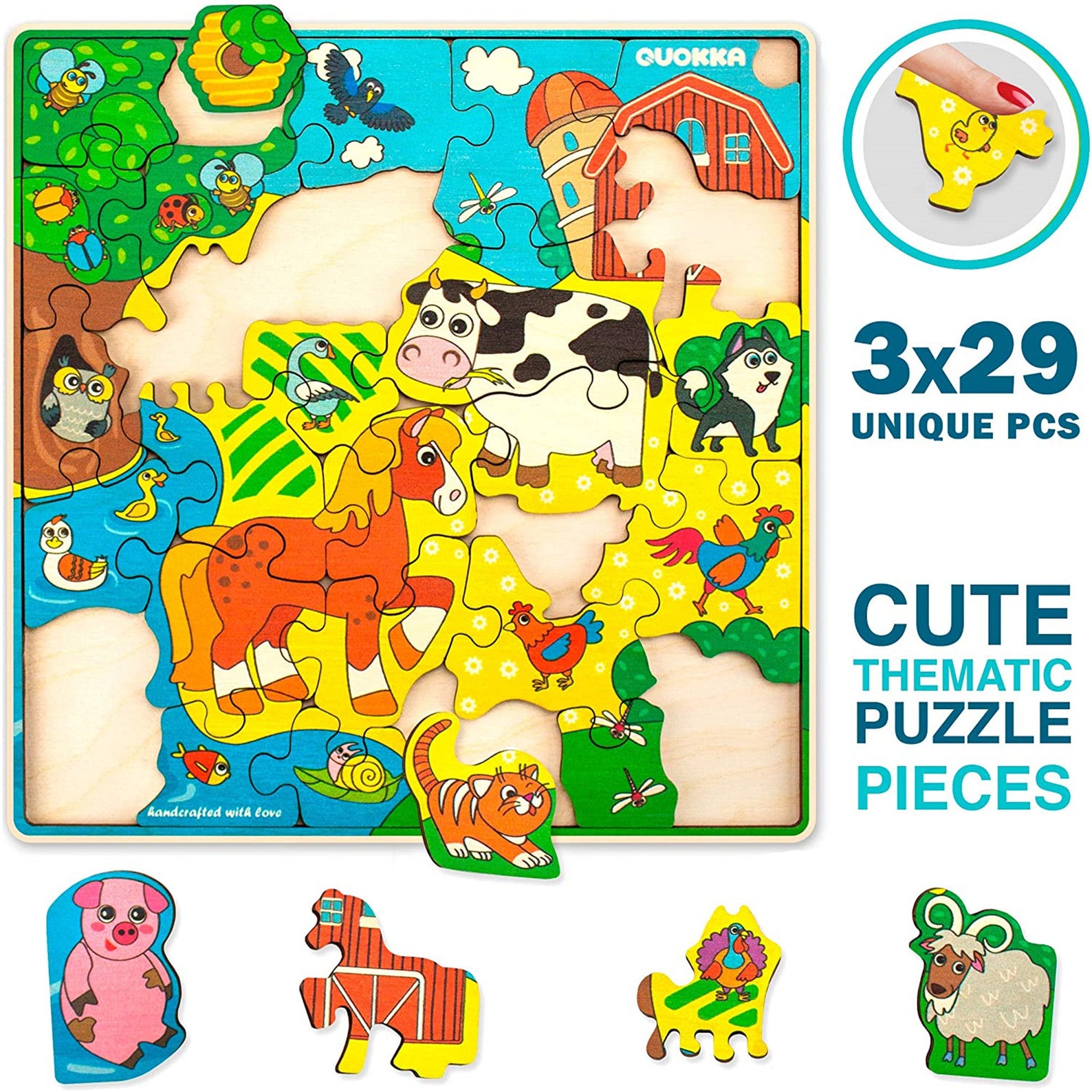 Wooden Jigsaw Puzzles for Kids Ages 48 3 Pack Puzzles Etsy