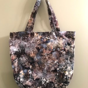 Ice-dyed tote bag for groceries, beach, books, or everyday!