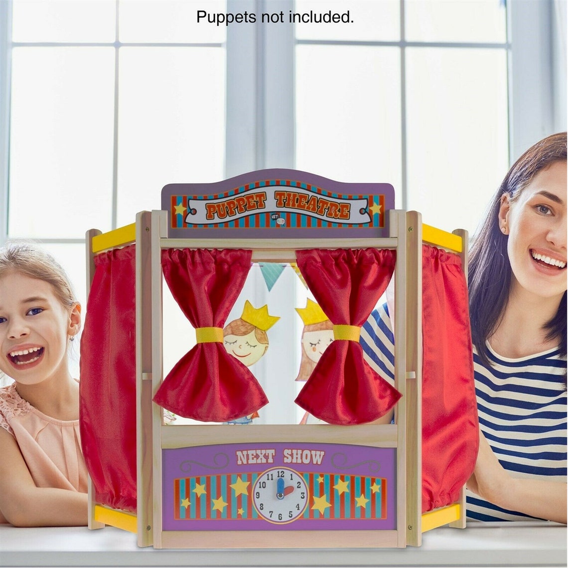 Wooden Tabletop Puppet Theater with Curtains Inspires Etsy