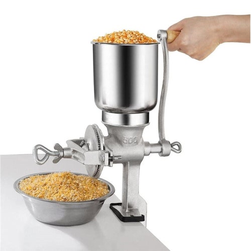 grinding wheat in coffee grinder