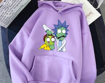 rick and morty purple hoodie