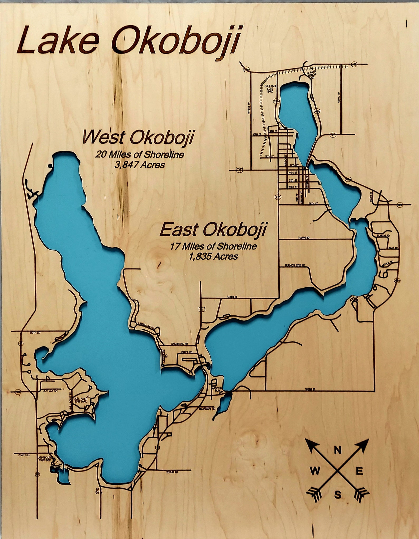lake-okoboji-wood-map-multi-layered-and-large-sized-etsy