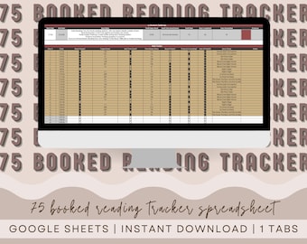 75 Booked Challenge Reading Tracker: Goal Google Sheets (Digital Download)