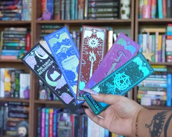 Complete 2026 Tarot Readathon Bookmark Collection | Holographic Foil | Tarot Bookmark Set