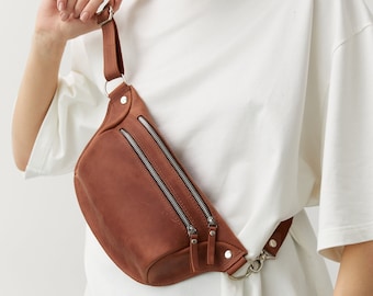 Riñonera de cuero, mochila, bolso de cinturón, bolso de cadera, riñonera, riñonera de ropa, riñonera de cuero, bolso de cintura, mochilas para mujer, regalo para un hombre, hecho a mano