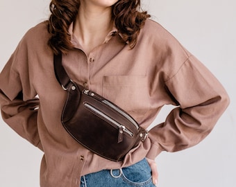 Hip bag, leather belt bag, leather hip bag, belt bag waist bag bum bag fanny bag leather Crossbody pouch