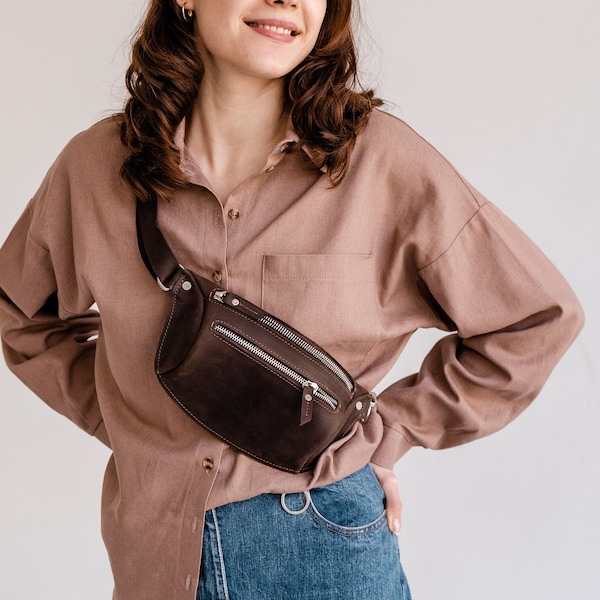 Hip bag, leather belt bag, leather hip bag, belt bag waist bag bum bag fanny bag leather Crossbody pouch