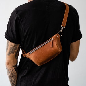 Hip bag, leather belt bag, leather hip bag, belt bag waist bag bum bag fanny bag leather Crossbody pouch image 1