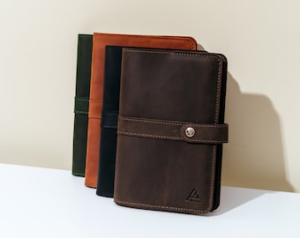 Leather Journal A5, Moleskine notepad, Personalized Notebook Cover, Birthday Anniversary Gift for Him, Husband Mens Diary
