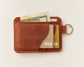 Keychain Wallet, Leather Keychain Card Holder, Personalised Keyring Wallet, Wallet Keychain, Leather Coin Purse, Card Holder Keychain