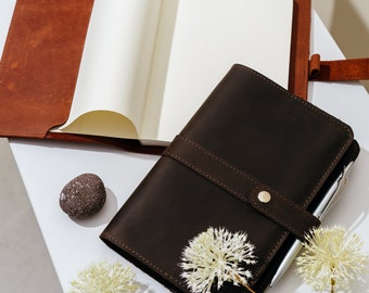 Refillable Leather Journal A5, Moleskine notepad, Personalized Notebook Cover, Birthday Anniversary Gift for Him, Husband Mens Diary