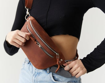 Hip bag, leather belt bag, leather hip bag, belt bag, waist bag, bum bag, fanny bag, leather Crossbody pouch