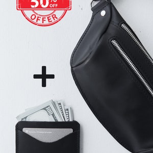 Hip bag, leather belt bag, leather hip bag, belt bag waist bag bum bag fanny bag leather Crossbody pouch image 2