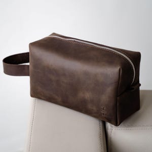 Neceser de cuero personalizado Neceser de cuero Neceser de cuero Neceser de cuero para hombre con monograma Regalo de cuero para él, Regalo para el día del padre, Cuero de por vida
