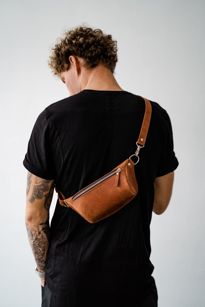Hip bag, leather belt bag, leather hip bag, belt bag waist bag bum bag fanny bag leather Crossbody pouch image 1