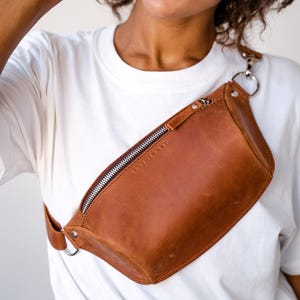 Leather Fanny Pack – Handmade Genuine Leather Waist Bag for Men & Women | Crossbody Belt Bag for Travel and Festivals