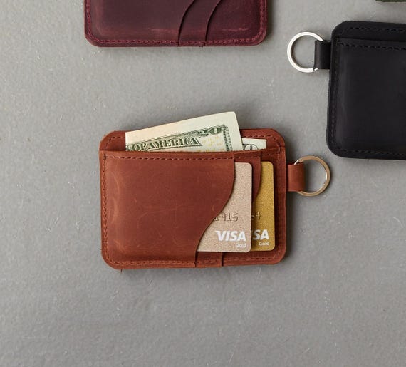 Keychain Wallet, Leather Keychain Card Holder, Personalised Keyring Wallet, Wallet Keychain, Leather Coin Purse, Card Holder Keychain