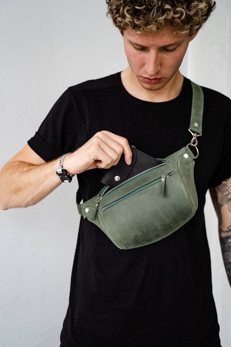 Hip bag, leather belt bag, leather hip bag, belt bag waist bag bum bag fanny bag leather Crossbody pouch image 3